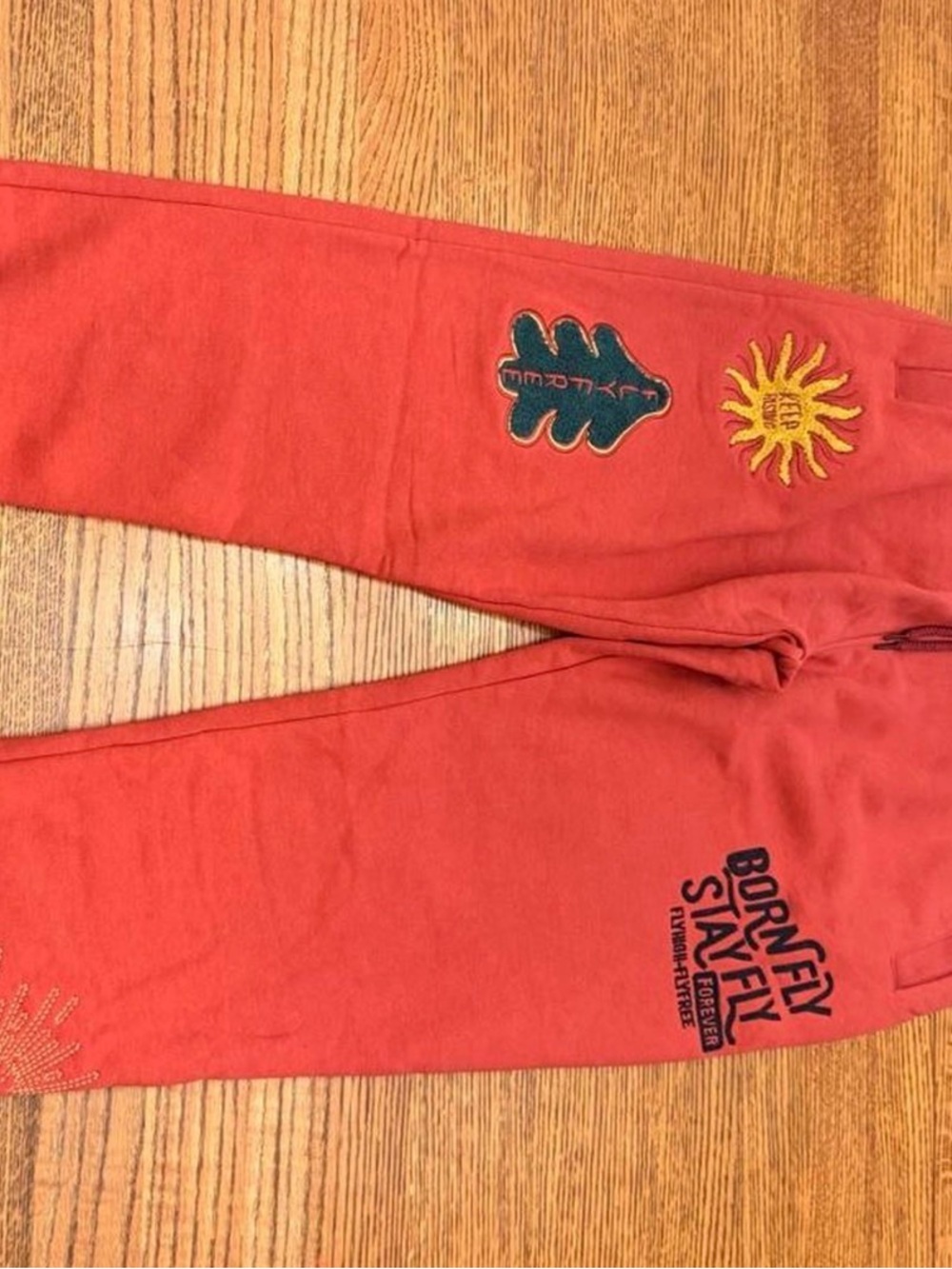 Men's Red Graphic Born to Fly with  Embroidery